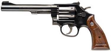 Click to see larger image. Smith & Wesson Revolver 17 22 Long Rifle 6" Barrel Blued 6 Round Wood Grip Pistol 150477